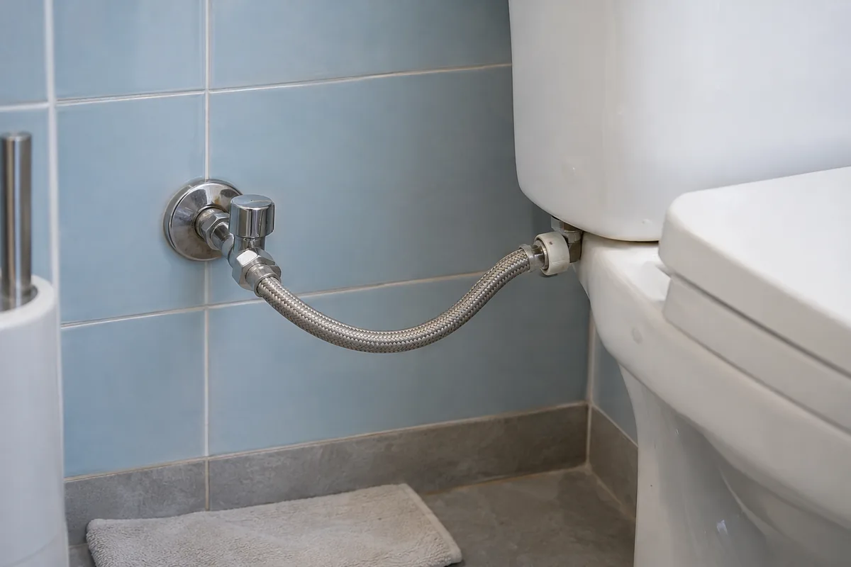 Petite fuite au raccord d’alimentation d’un réservoir de WC.
