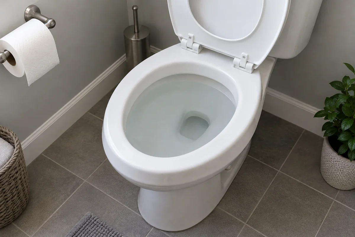 Niveau d’eau inhabituellement haut dans une cuvette propre.